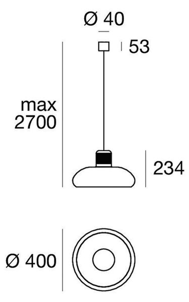 Stilnovo lampada LED a sospensione Trepiù, bianco/giallo, Ø 40 cm, metallo