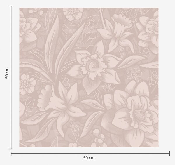 Carta da parati Disegno floreale monocromatico con narcisi su sfondo crema, Parati fiori e piante classici, a00294 : Uwalls.it