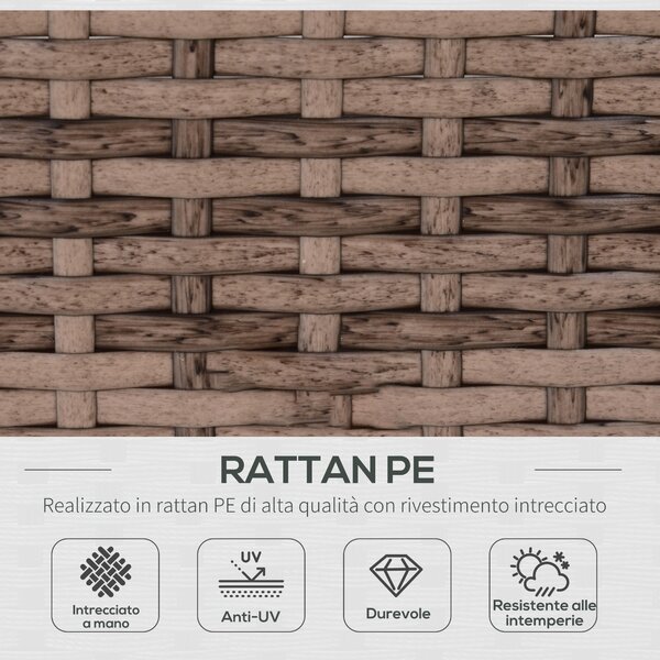Outsunny Salotto da Giardino in Rattan da 7 Pezzi, Set di Mobili con Tavolino e Divano Modulabile con Cuscini, Grigio|Aosom
