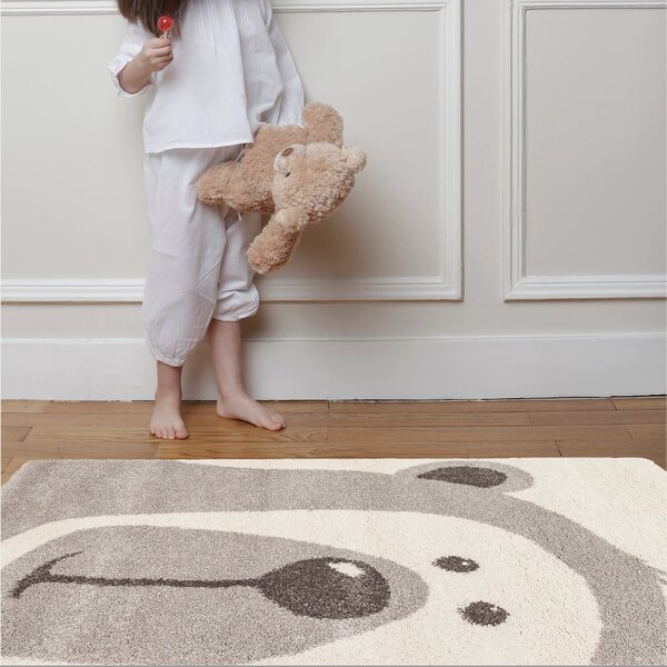 Afk Living Tappeto per bambini Soft Piccolo Orso 2 colori 80x150 cm Grigio
