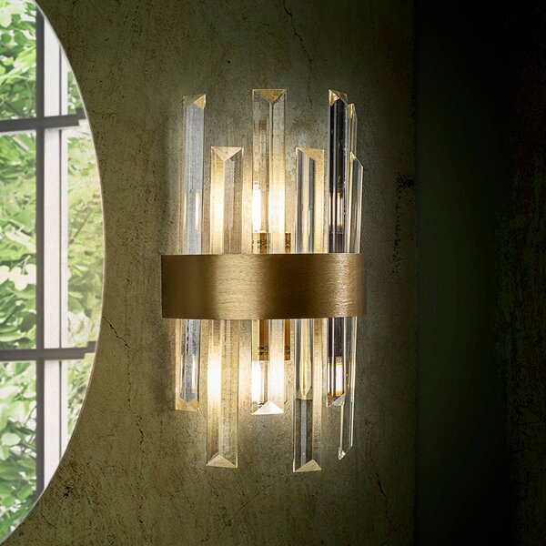 Schuller Valencia Applique da parete a LED Grace, Ottone / Oro, Soggiorno / Sala da pranzo, Vetro, Applique a LED