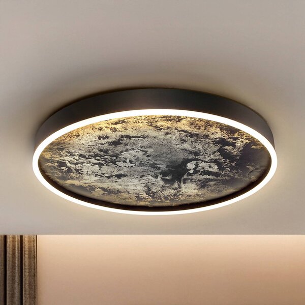 Schuller Valencia Plafoniera a LED Stone, Nero, Soggiorno / Sala da pranzo, Metallo, Moderno, Plafoniera LED