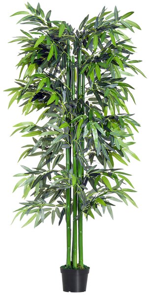 Outsunny Pianta di Bambù Artificiale in Vaso da 180cm, Decorazione
