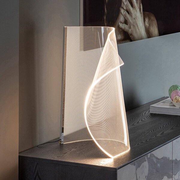 Schuller Valencia Lampada da tavolo di design Velos, dimmerabile, Chiaro / Trasparente, Soggiorno / Sala da pranzo, Plastica, Design, Lampada da tavolo
