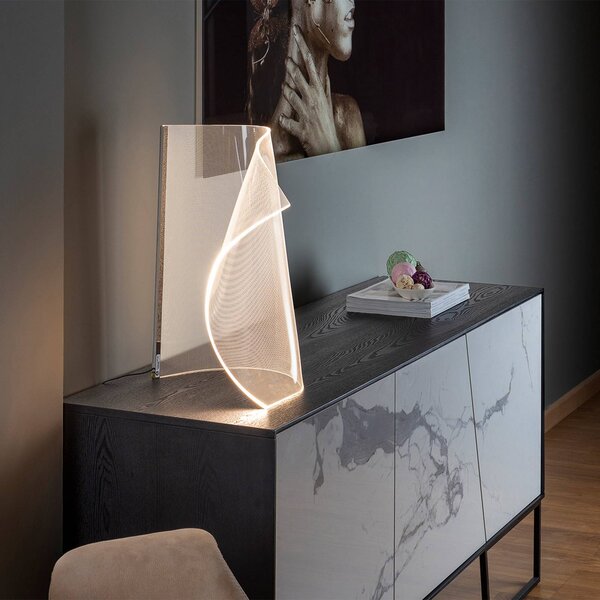 Schuller Valencia Lampada da tavolo di design Velos, dimmerabile, Chiaro / Trasparente, Soggiorno / Sala da pranzo, Plastica, Design, Lampada da tavolo