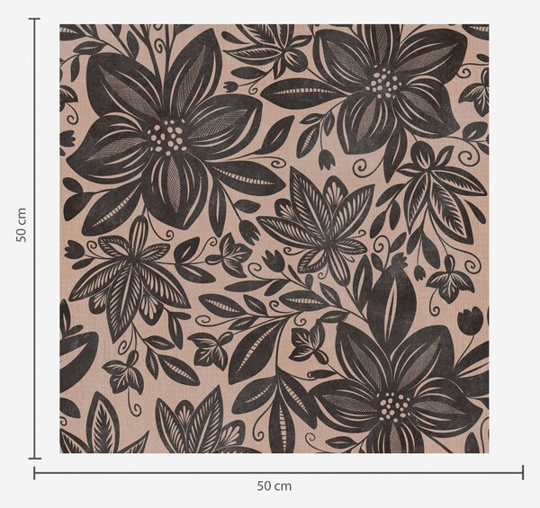 Carta da parati Motivo floreale etnico nero e rosa e motivo floreale etnico rosa, Parati fiori e piante classici, a00351 : Uwalls.it