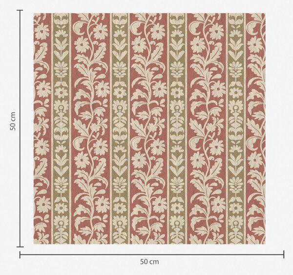 Carta da parati Righe verticali retrò con motivo floreale, Parati fiori e piante classici, a00362 : Uwalls.it
