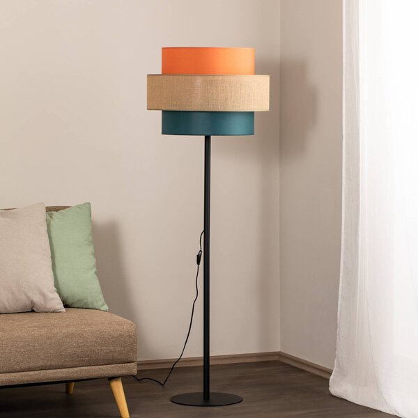 Lampada da terra Trio TK Lighting, Multicolore, Soggiorno / Sala da pranzo, Tessuto / Stoffa / Seta, Lampada da terra