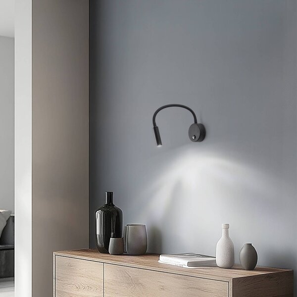 Applique da parete Lagos TK Lighting, Nero, Camera da letto, Metallo, Moderno, Applique