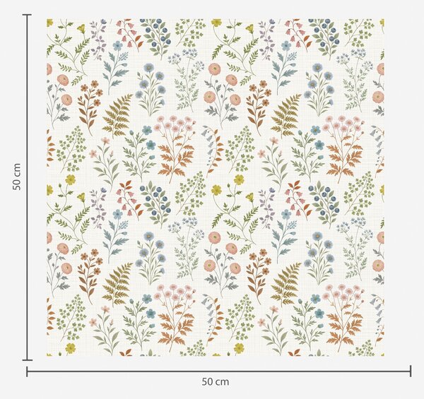Carta da parati Piante colorate su sfondo bianco a scacchiera, Parati fiori e piante classici, a00413 : Uwalls.it