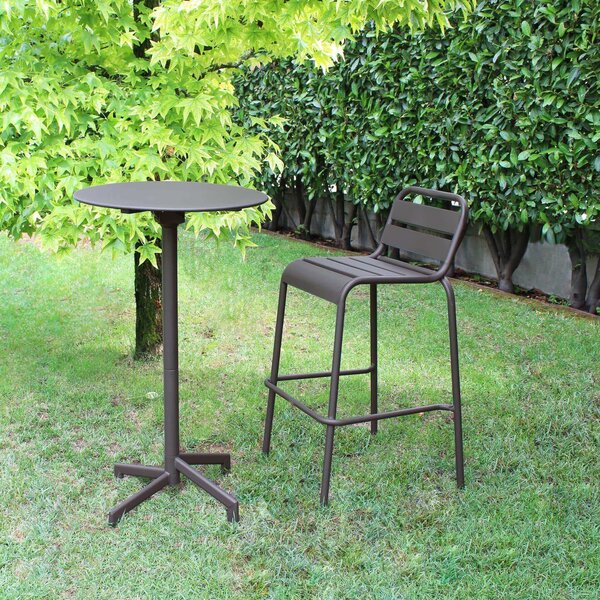 OPERA - set tavolo in metallo cm Ø 60 x 102 h con 2 sgabelle Opera