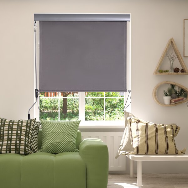 Outsunny Tenda Avvolgibile Parasole con Manovella, Installazione a Muro o Soffitto, 120x200cm, Grigio|Aosom