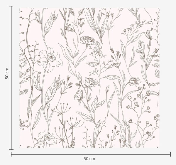 Carta da parati Fiori selvatici minimalisti", Parati fiori e piante classici, a00417 : Uwalls.it