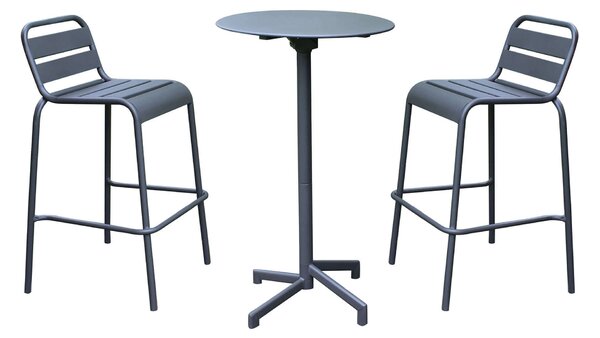 OPERA - set tavolo in metallo cm Ø 60 x 102 h con 2 sgabelle Opera