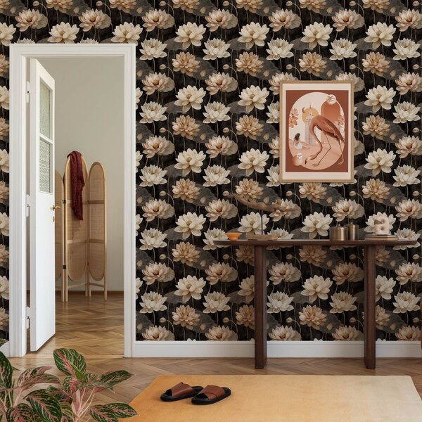Carta da parati Loto, Parati fiori e piante classici, a00420 : Uwalls.it