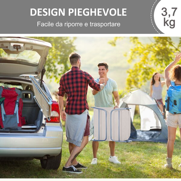 Outsunny Set di 2 Lettinida Giardino Pieghevoli con Schienale Reclinabile a 4 Livelli, Lettini Prendisole in Acciaio e Tessuto a Rete, Beige|Aosom