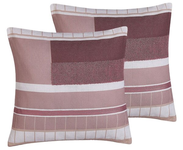 Set di 2 cuscini decorativi multicolore 45 x 45 cm motivo geometrico cuscino per la casa morbido accessorio Beliani