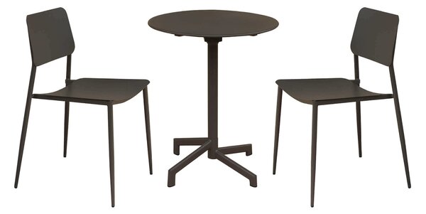 OPERA - set tavolo in metallo cm Ø 60x74 h con 2 sedute