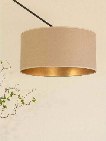 Lampadario LED regolabile su asta GORTA 1xE27/60W/230V beige/oro