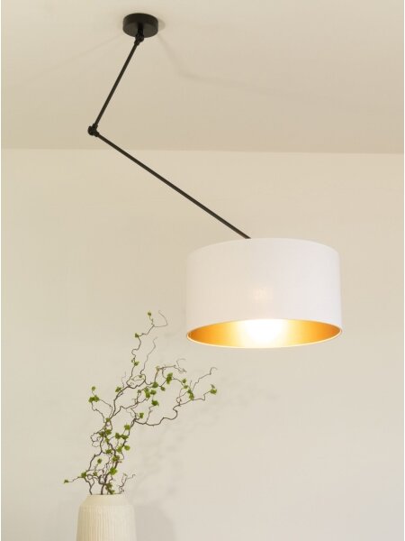 Lampadario LED regolabile a stelo GORTA 1xE27/60W/230V bianco/oro