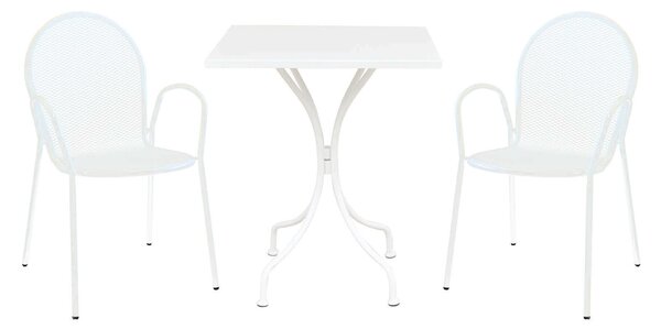 ROMANUS - set tavolo in metallo cm 60x60x72 h con 2 sedute