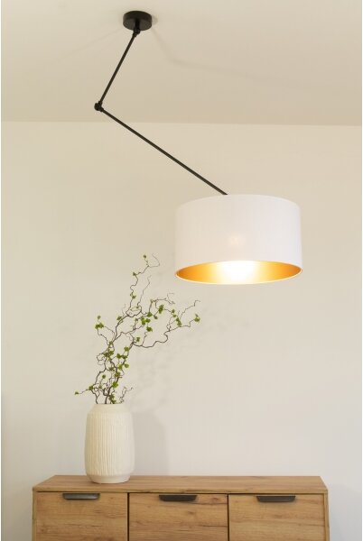 Lampadario LED regolabile a stelo GORTA 1xE27/60W/230V bianco/oro