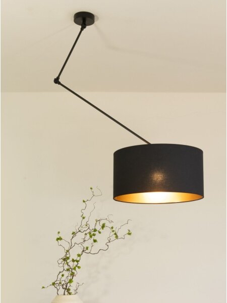 Lampadario LED regolabile con asta GORTA 1xE27/60W/230V nero/oro
