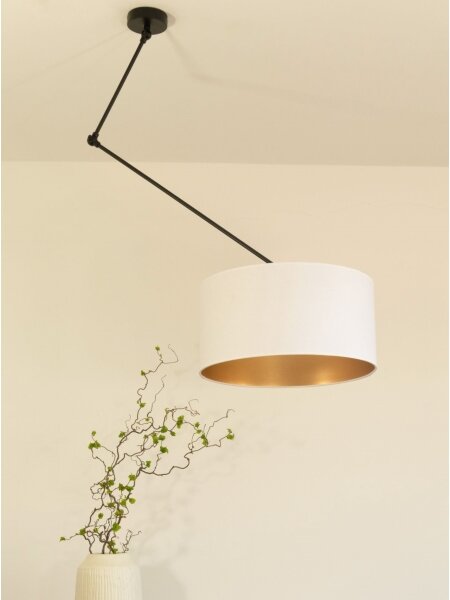 Lampadario LED regolabile a stelo GORTA 1xE27/60W/230V bianco/oro
