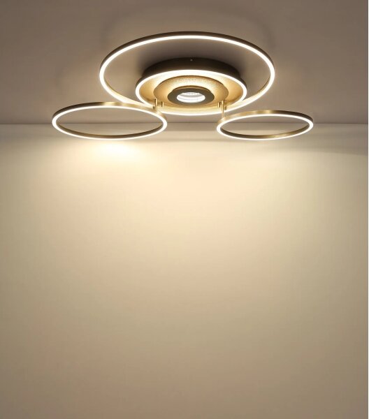 Globo 67824-60G - Plafoniera LED dimmerabile MILES 60W/230V 80,8x99,2 cm marrone+telecomando