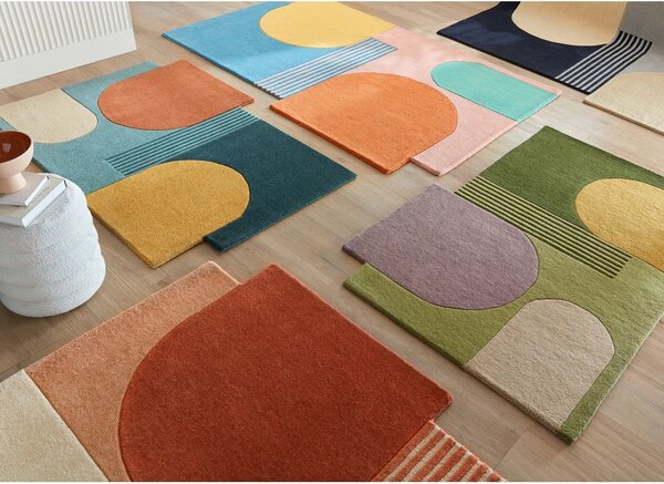 Tappeto color terracotta in lana tessuto a mano 150x240 cm Lozenge Terracotta – Flair Rugs