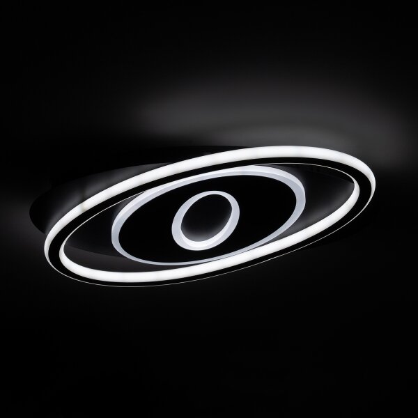 Brilagi - Plafoniera LED dimmerabile IRIS LED/78W/230V 37x49 cm nera + telecomando