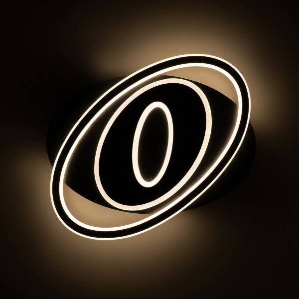 Brilagi - Plafoniera LED dimmerabile IRIS LED/78W/230V 37x49 cm nera + telecomando