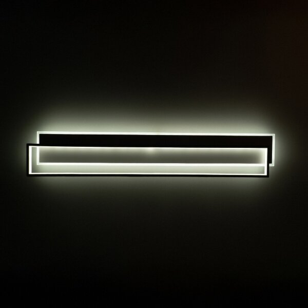 Brilagi - Plafoniera dimmerabile a LED OUTLINE LED/90W/230V 18x100 cm bianco/nero + telecomando