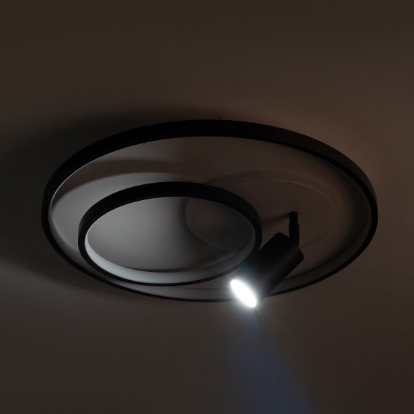 Brilagi - Plafoniera LED dimmerabile UNITY LED/60W/230V + 1xGU10/3W bianco/nero +telecomando