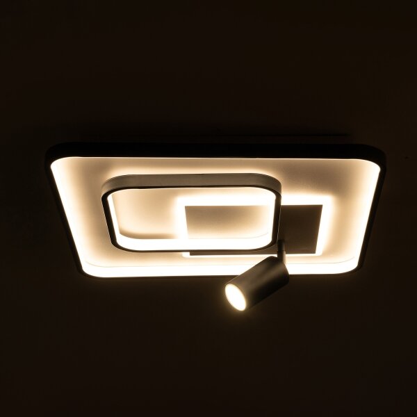 Brilagi - Plafoniera LED dimmerabile UNITY LED/75W/230V + 1x GU10/3W bianco/nero + telecomando