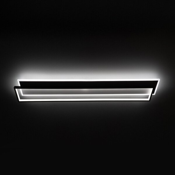 Brilagi - Plafoniera dimmerabile a LED OUTLINE LED/90W/230V 18x100 cm bianco/nero + telecomando