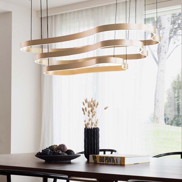 Ideal Lux - Lampadario LED a sospensione con filo WAVES LED/45W/230V CRI 90 ottone