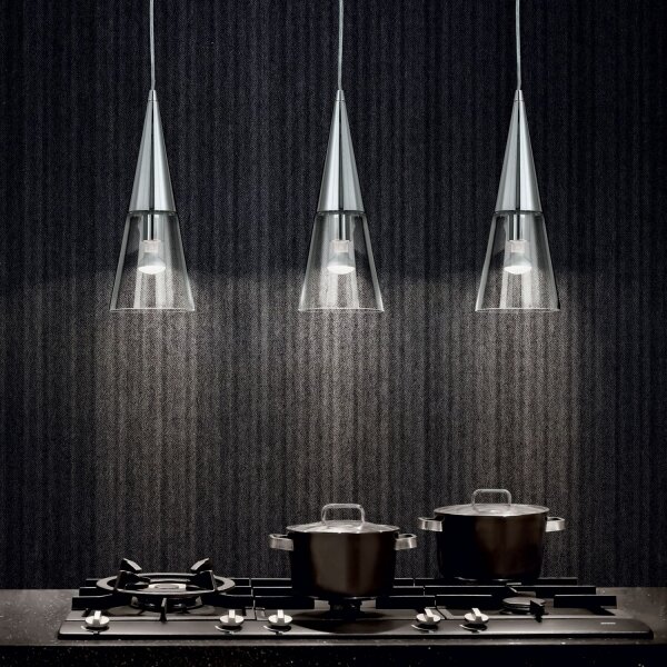 Ideal Lux - Lampadario LED a sospensione con filo CONO 1xGU10/7W/230V diametro 15 cm cromo