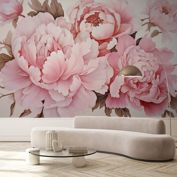 Carta da parati Delicate peonie, Carta da parati Floreale, w04365 : Uwalls.it
