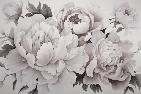 Carta da parati Delicate peonie, Carta da parati Floreale, w04365v2 : Uwalls.it
