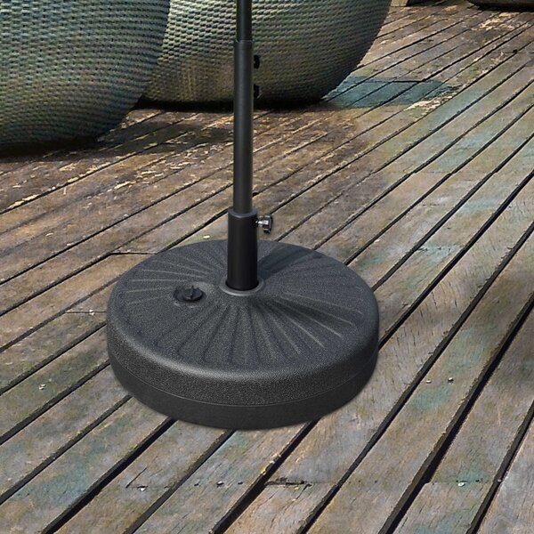Outsunny Base per Ombrellone da Giardino con Palo Centrale Φ3.8cm e 4.8cm, HDPE Nero|Aosom