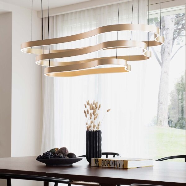 Ideal Lux - Lampadario LED a sospensione con filo WAVES LED/37W/230V CRI 90 ottone