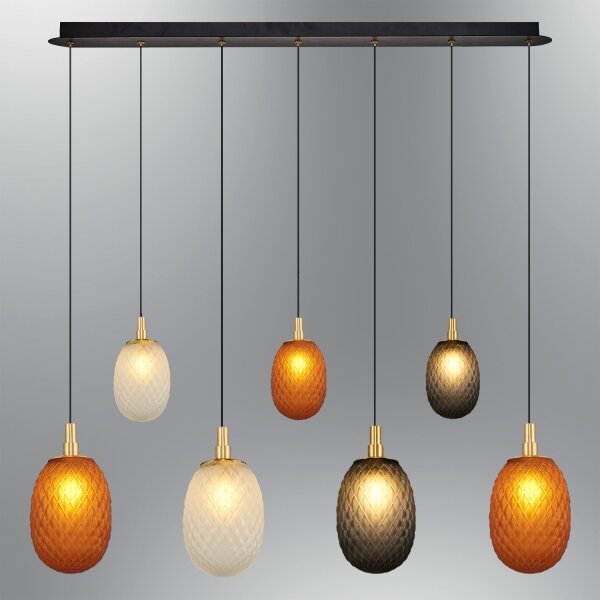 Lampadario a cavo CACTUS 7xG9/5W/230V rame/grigio/bianco