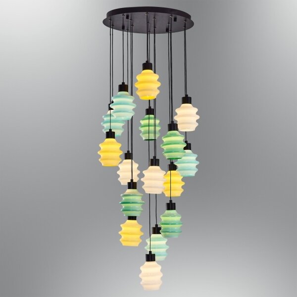 Lampadario LED a sospensione su cavo CACTUS 16xLED/3,12W/230V 3000K verde/giallo/bianco