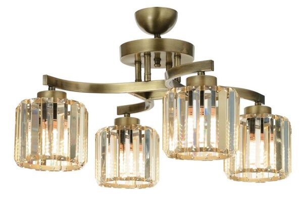 Lampadario a plafone CRYSTALLINE 4xE27/40W/230V bronzo