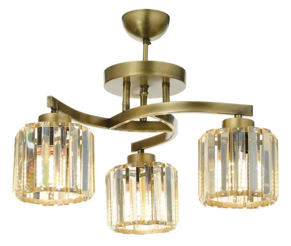 Lampadario a soffitto CRYSTALLINE 3xE27/40W/230V bronzato