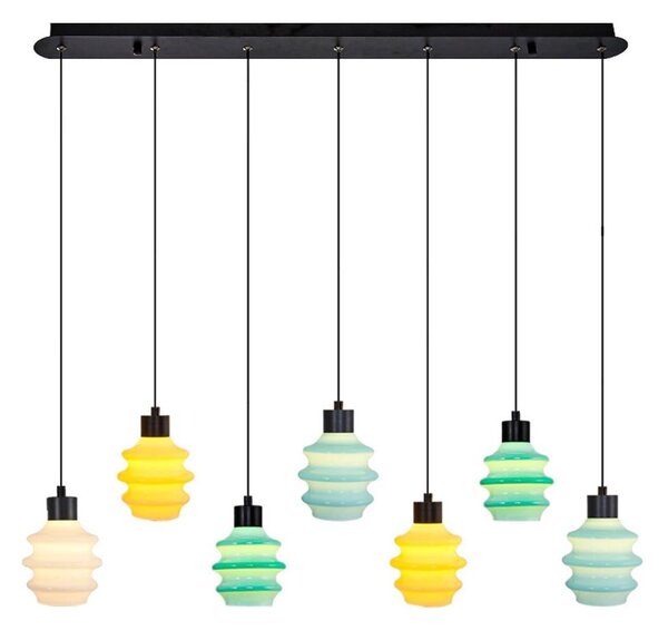 Lampadario LED a cavo CACTUS 7xLED/2,8W/230V 3000K verde/giallo/bianco