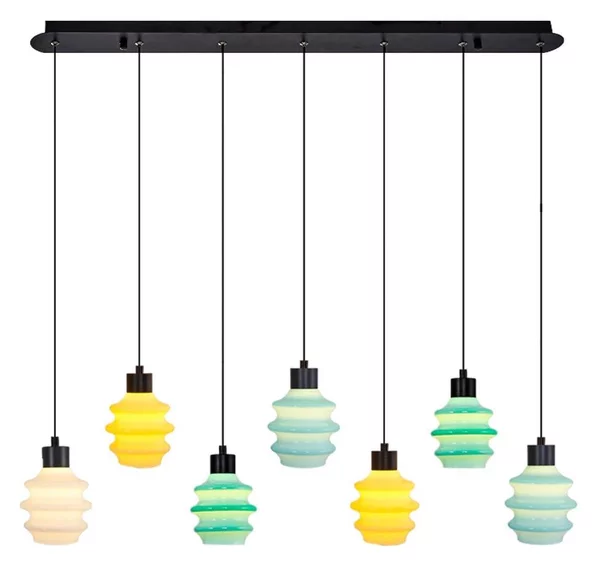 Lampadario LED a cavo CACTUS 7xLED/2,8W/230V 3000K verde/giallo/bianco