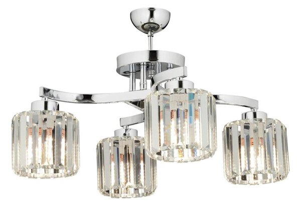 Lampadario da soffitto CRYSTALLINE 4xE27/40W/230V cromo lucido