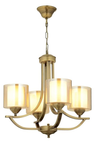 Lampadario a catena NOVARA 4xE27/40W/230V, finitura bronzo